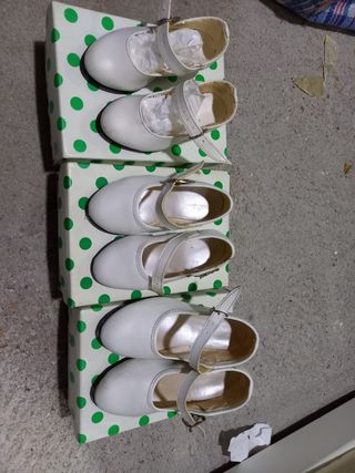 Zapatos flamenca niña blancos