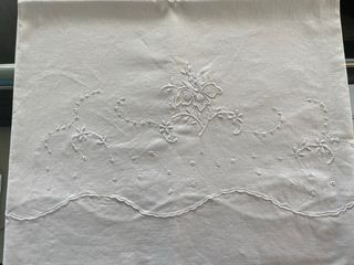 Sabana y Almohadon bordado de algodon