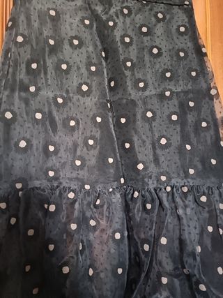 Falda negra lunares XS Zara 