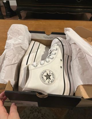 Converse altas plataforma piel