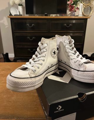 Converse altas plataforma piel