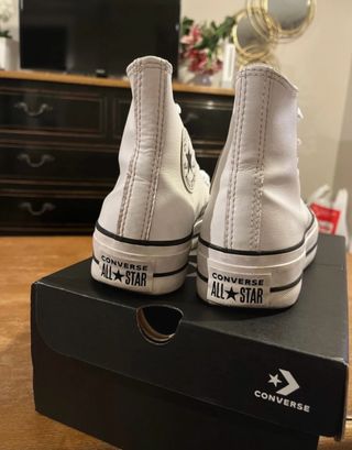 Converse altas plataforma piel