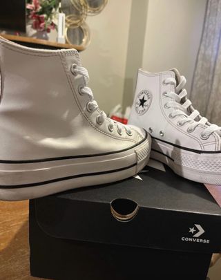 Converse altas plataforma piel
