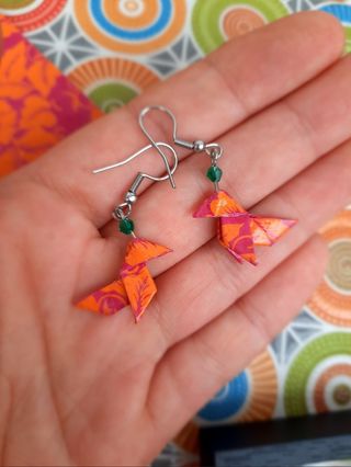 Pendientes de papel origami