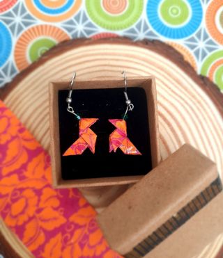 Pendientes de papel origami