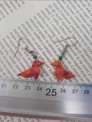 Pendientes de papel origami
