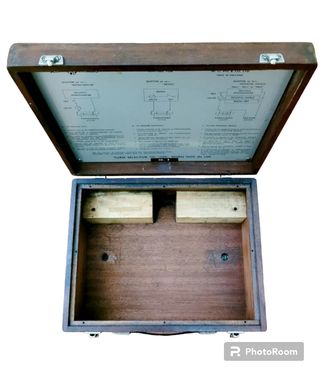 Antiguo baúl maleta de madera inglés 