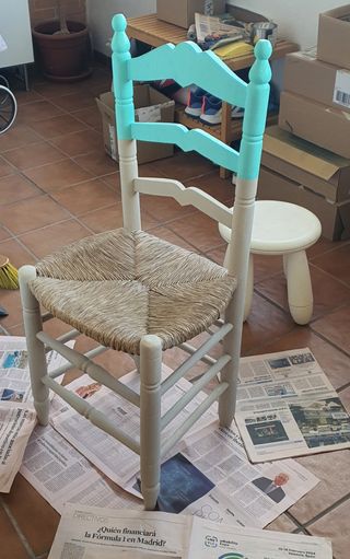 Silla enea antigua restaurada