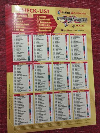 Portada y Lomo Álbum Adrenalyn 2018-2019