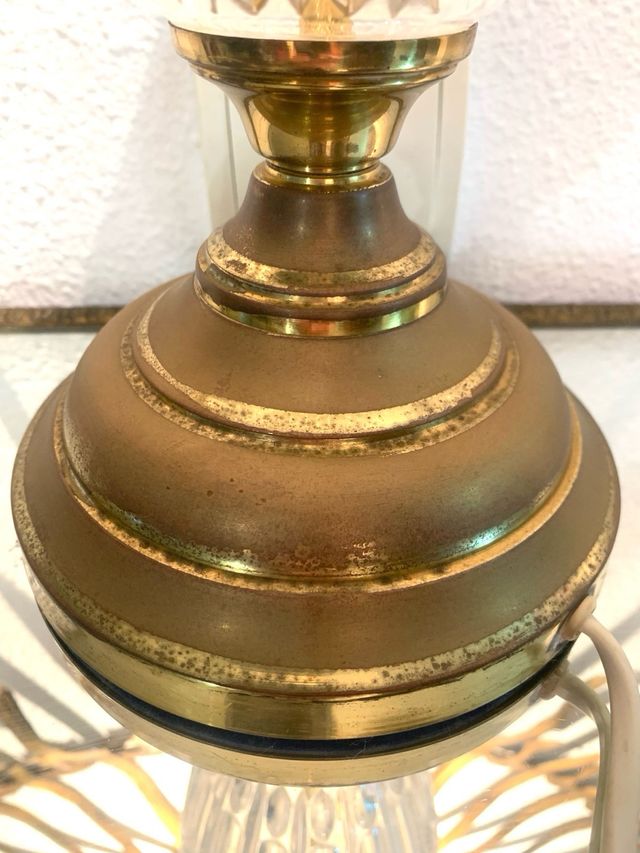 LAMPADARIO VINTAGE IN CRISTALLO INTAGLIATO