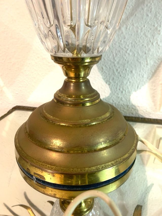 LAMPADARIO VINTAGE IN CRISTALLO INTAGLIATO