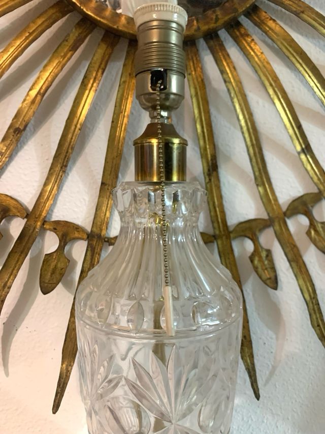 LAMPADARIO VINTAGE IN CRISTALLO INTAGLIATO