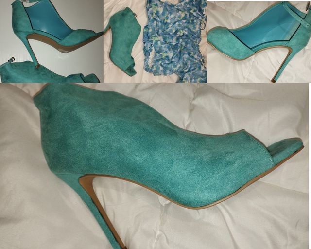 Scarpe in velluto Blu Tifani 