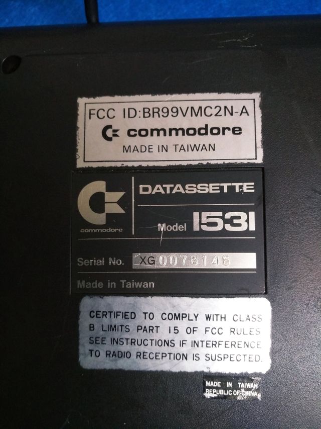 Commodore Datassette 1531 Negro