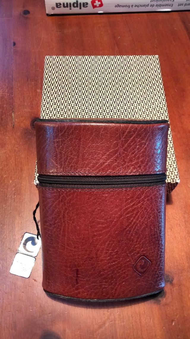 Fiaschetta vetro e vera pelle