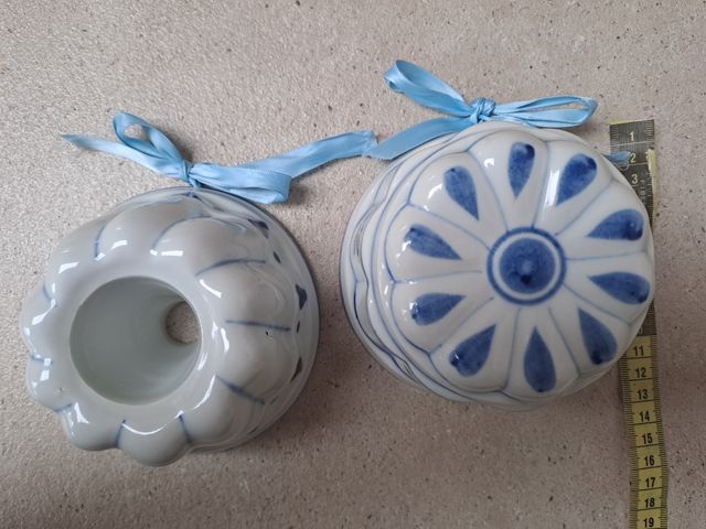 Set 2 decorazioni ceramica 