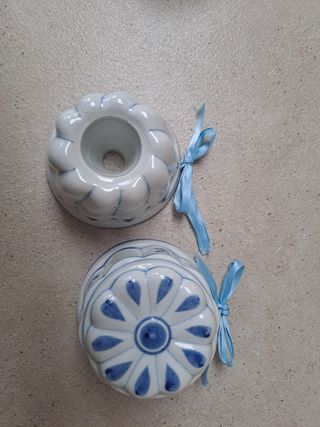 Set 2 decorazioni ceramica