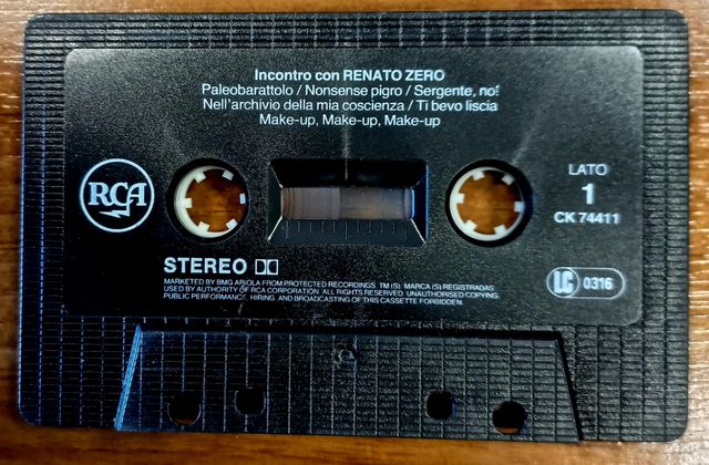 Musicassette Renato Zero