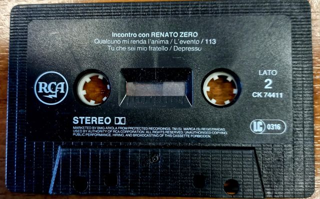Musicassette Renato Zero