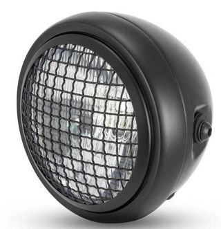 Faro delantero de rejilla de 6" Scrambler negro
