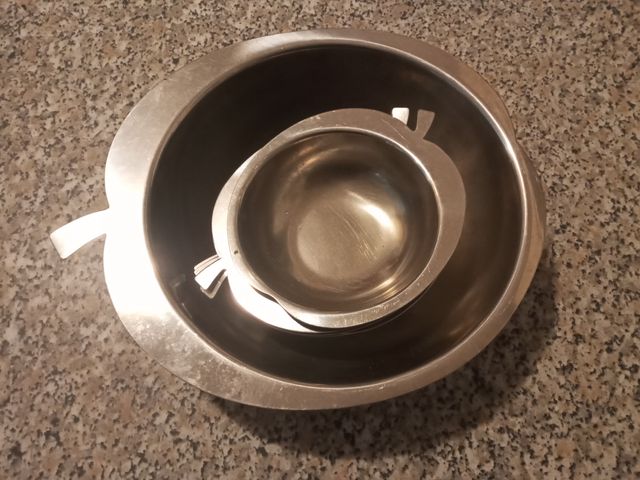 Set di 1+4 piattini macedonia acciaio Inox metallo