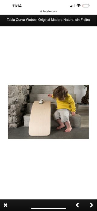 Tabla curva Montessori de madera Wobbel original