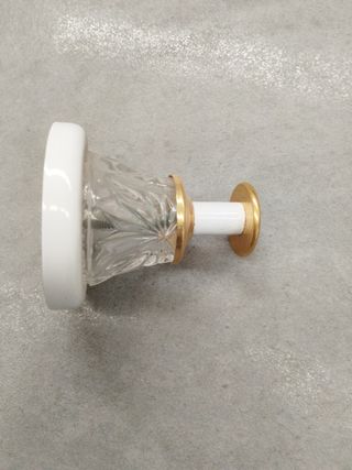 Caja accesorios baño blanco/cristal/oro