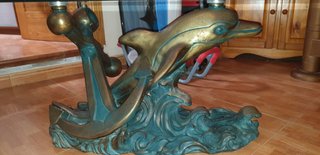 Mesa de Cristal y Bronce