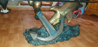 Mesa de Cristal y Bronce