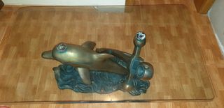 Mesa de Cristal y Bronce