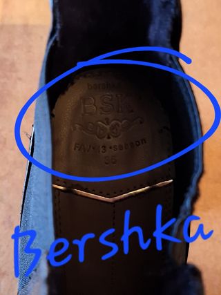 Botín piel negro tacón Bershka n 36