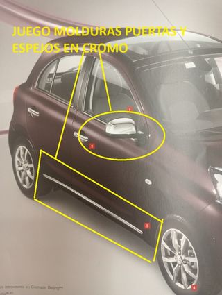 NISSAN MICRA K13 JUEGO MOLDURAS CROMO 