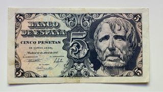 Billete 5 Pesetas 1947 Serie A. Seneca 