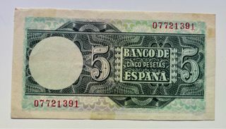 Billete 5 Pesetas 1948 SIN SERIE 