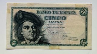 Billete 5 Pesetas 1948 SIN SERIE 