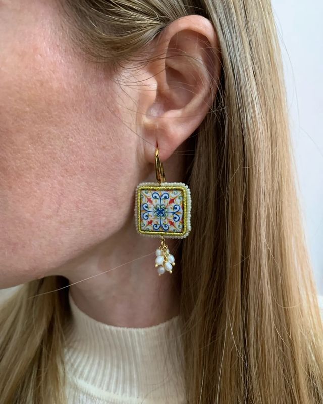 Orecchini in Ceramica Caltagiorne Perle