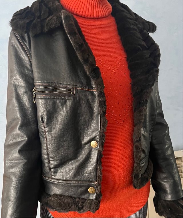 Cazadora tipo aviador con pelo