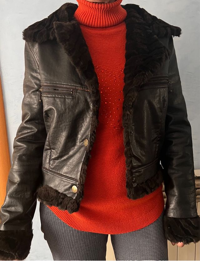 Cazadora tipo aviador con pelo