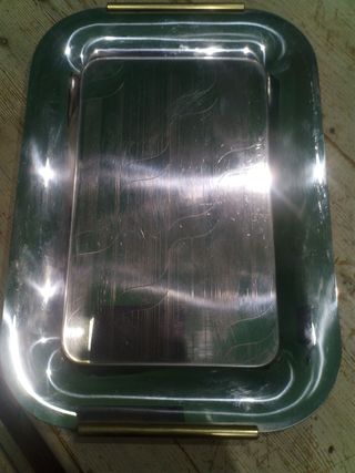 Vassoio acciaio 27x39 cm vintage 1 kg