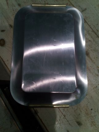 Vassoio acciaio 27x39 cm vintage 1 kg
