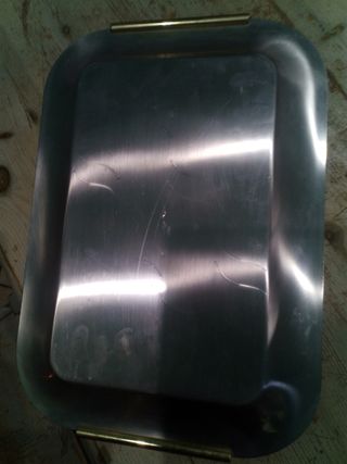 Vassoio acciaio 27x39 cm vintage 1 kg