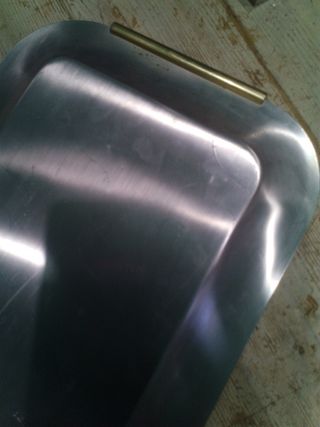 Vassoio acciaio 27x39 cm vintage 1 kg