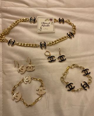 Collana ottone diamantato