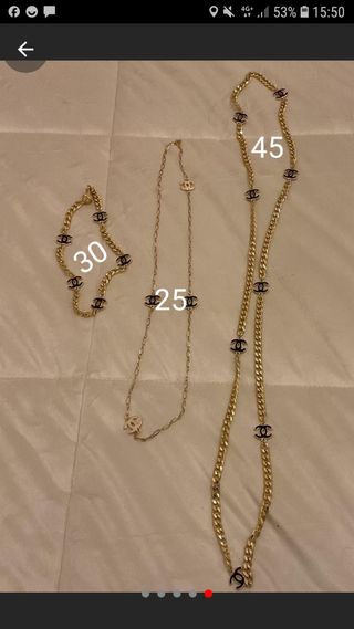 Collana ottone diamantato