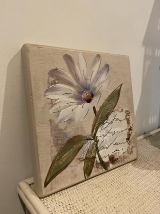 Cuadro madera al óleo con motivo floral Mod.02