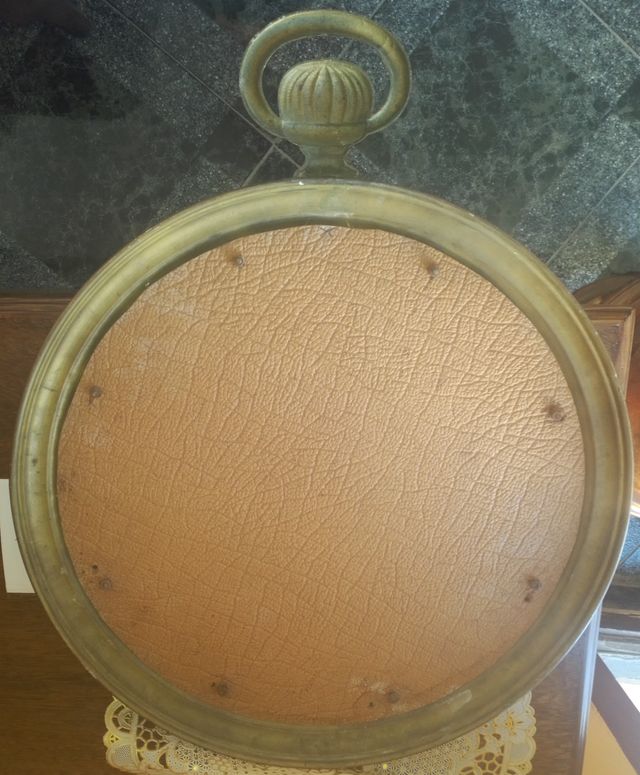 Antiguo Espejo Redondo de Cobre