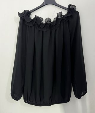 Camisa de gasa negra