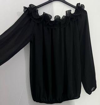 Camisa de gasa negra