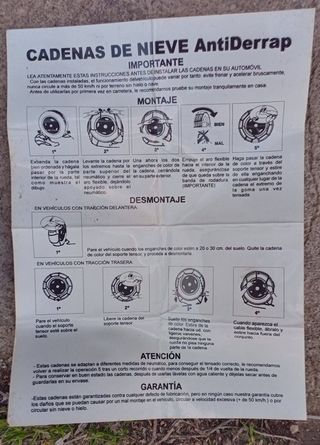 Cadenas Nieve para Autocaravana