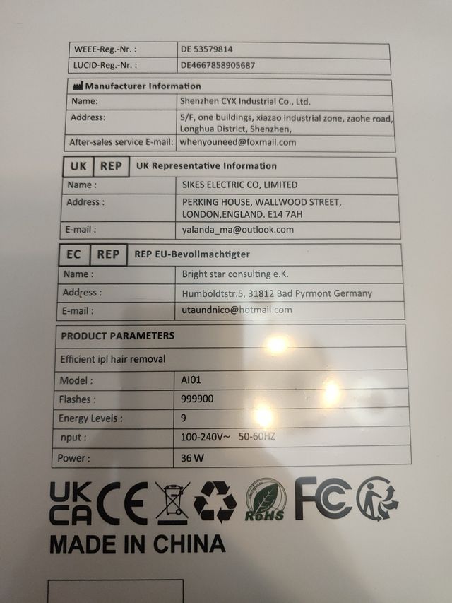 Depiladora IPL (luz pulsada)